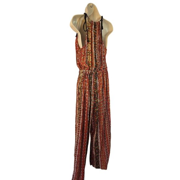Toxik3 Boho Sleeveless Halter Jumpsuit Womens Size 2X Blouson Elastic Waist NEW - Picture 5 of 11